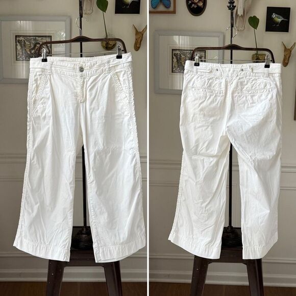Anthropologie Hei Hei White Wide Leg Crop Pants 29 - Picture 1 of 9